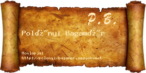 Polónyi Bagamér névjegykártya